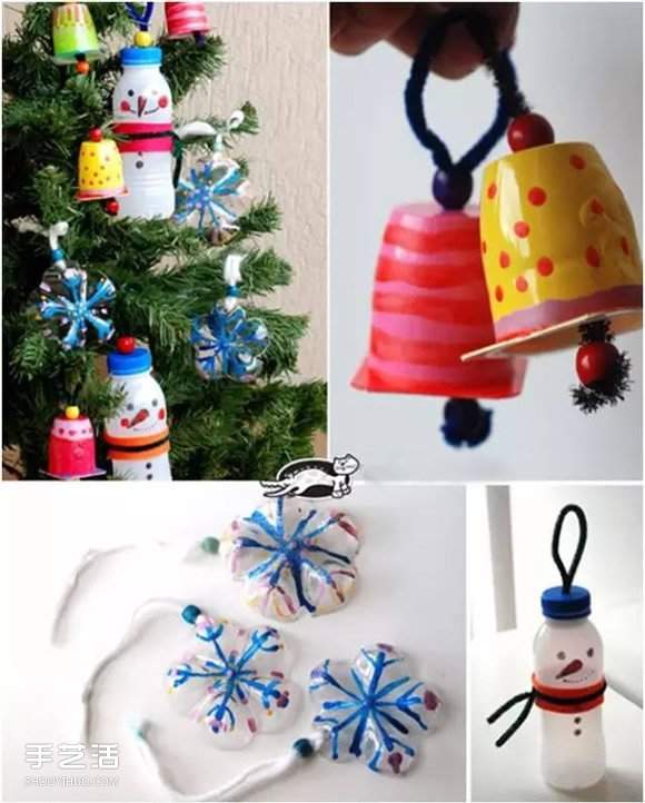 幼儿废旧物品手工制作 可爱的圣诞树挂饰DIY(图3)
