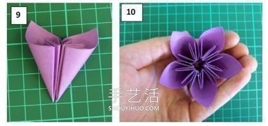 简单折纸立体樱花的折叠方法图解教程(图4)