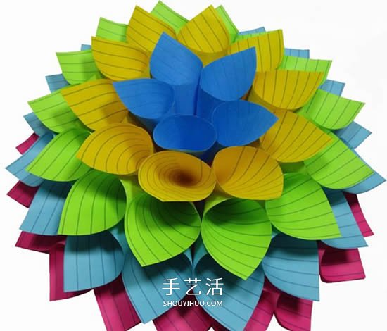 便利贴手工制作立体纸花的做法图解(图14)