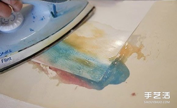 创意熨斗画的画法 把蜡笔融化后画出漂亮图案(图4)
