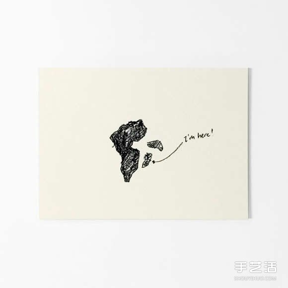 简单的明信片上手绘插图 用咖啡渍来完美收尾(图3)