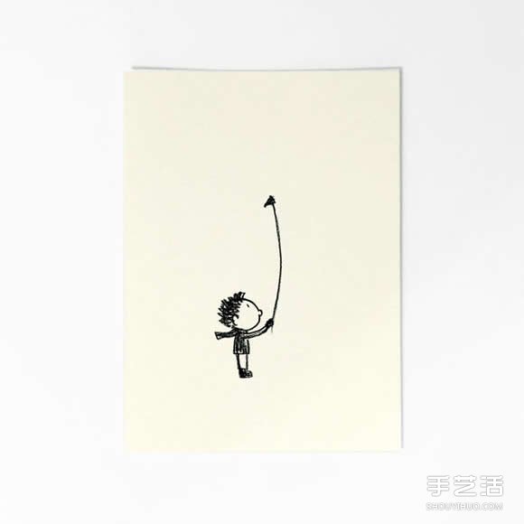 简单的明信片上手绘插图 用咖啡渍来完美收尾(图2)