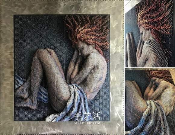旋紧或松开，上万个螺丝钉制作的3D立体画像(图1)