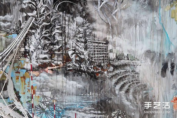 似画不是画：混合材质DIY奇幻华丽的立体山水画(图2)