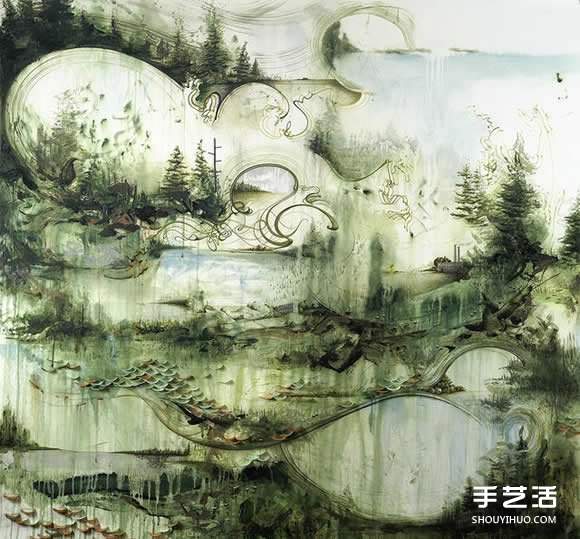 似画不是画：混合材质DIY奇幻华丽的立体山水画(图3)