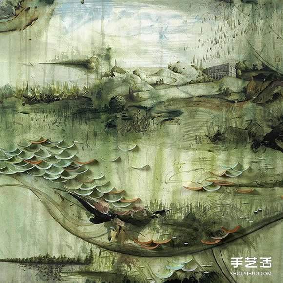 似画不是画：混合材质DIY奇幻华丽的立体山水画(图4)