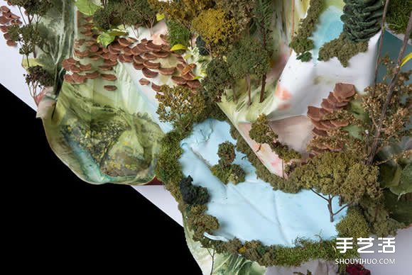 似画不是画：混合材质DIY奇幻华丽的立体山水画(图7)