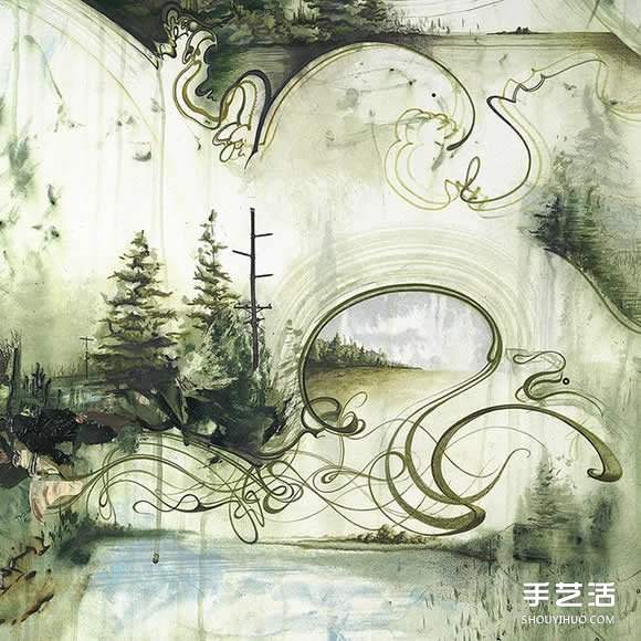 似画不是画：混合材质DIY奇幻华丽的立体山水画(图5)