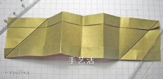 冬天的美丽折纸手工 立体雪花花球的折法图解(图9)