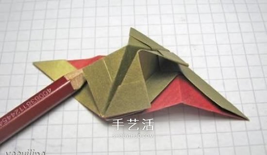 冬天的美丽折纸手工 立体雪花花球的折法图解(图16)
