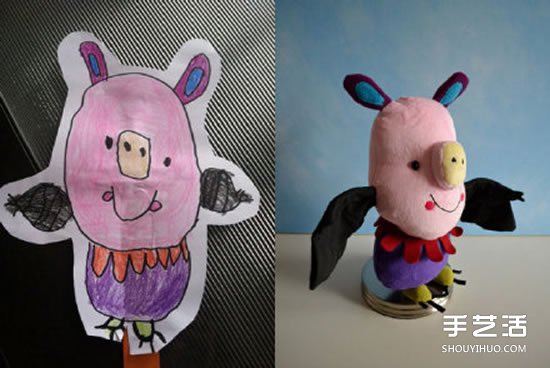 将4岁儿子涂鸦作品制作成毛绒玩具 爱心满满(图5)