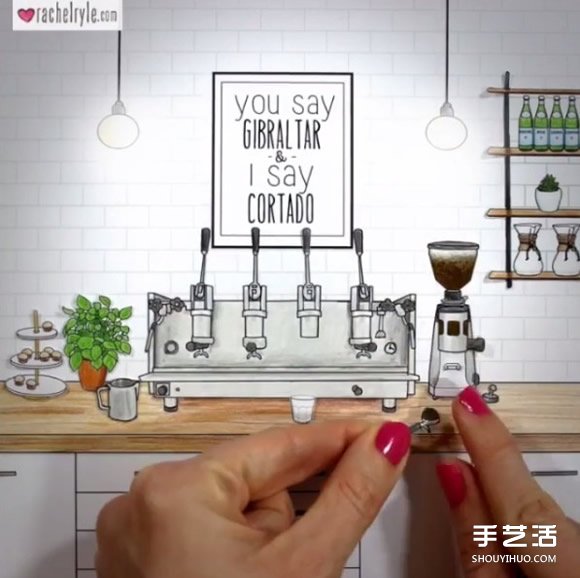 自制插画和拼贴 手绘风动画教你泡出完美拿铁(图7)