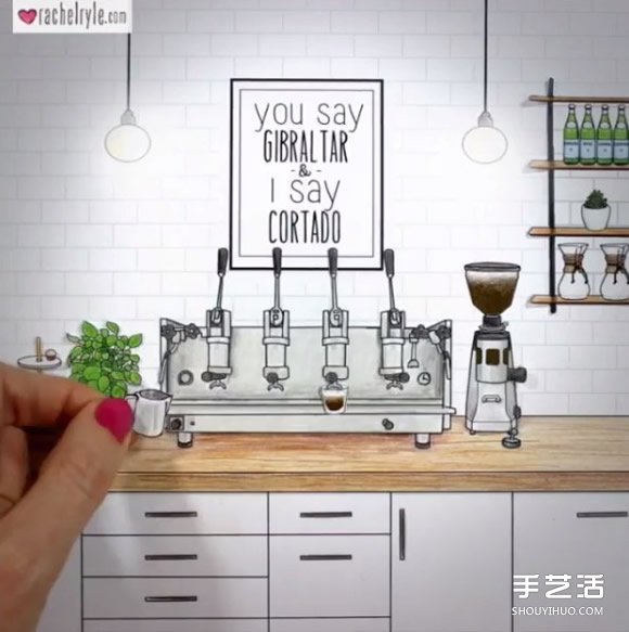自制插画和拼贴 手绘风动画教你泡出完美拿铁(图8)