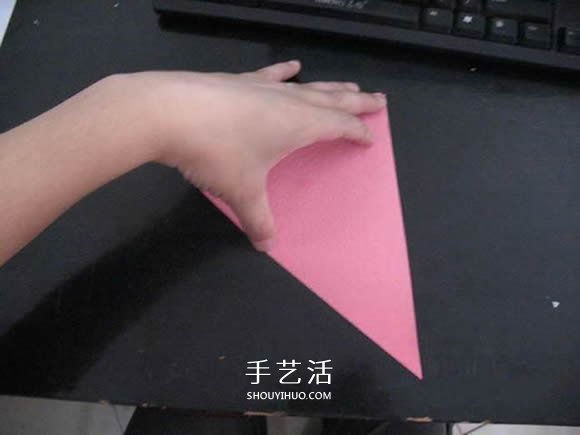 赠送初恋的小礼物！折纸蔷薇戒指的折法图解(图9)