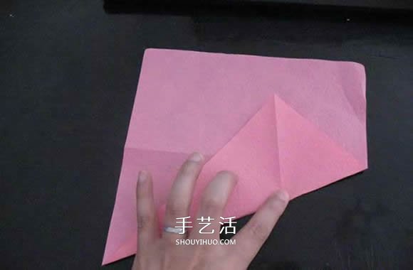 赠送初恋的小礼物！折纸蔷薇戒指的折法图解(图11)