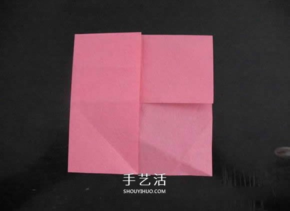 赠送初恋的小礼物！折纸蔷薇戒指的折法图解(图15)
