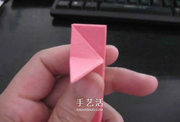 赠送初恋的小礼物！折纸蔷薇戒指的折法图解(图24)