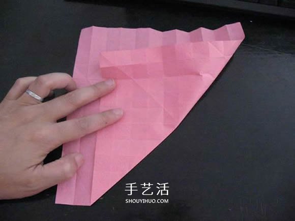 赠送初恋的小礼物！折纸蔷薇戒指的折法图解(图27)