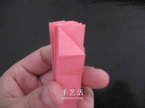 赠送初恋的小礼物！折纸蔷薇戒指的折法图解(图23)