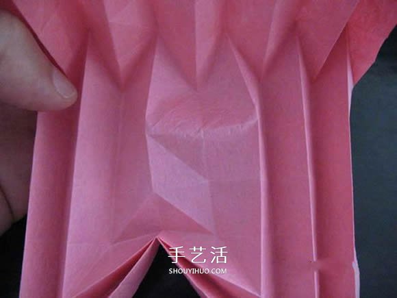 赠送初恋的小礼物！折纸蔷薇戒指的折法图解(图50)