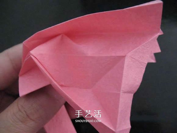 赠送初恋的小礼物！折纸蔷薇戒指的折法图解(图57)