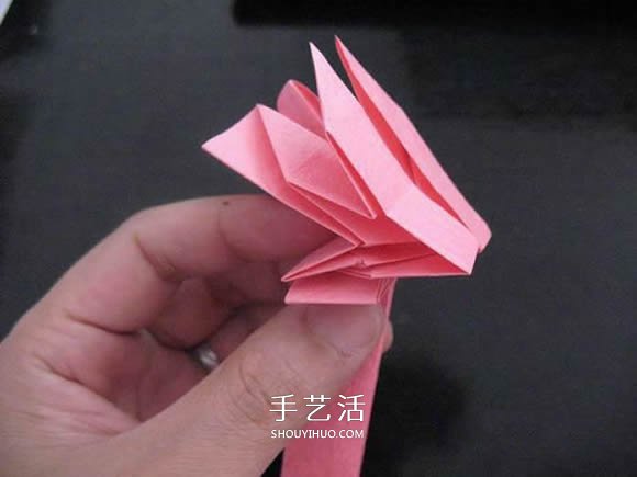 赠送初恋的小礼物！折纸蔷薇戒指的折法图解(图62)