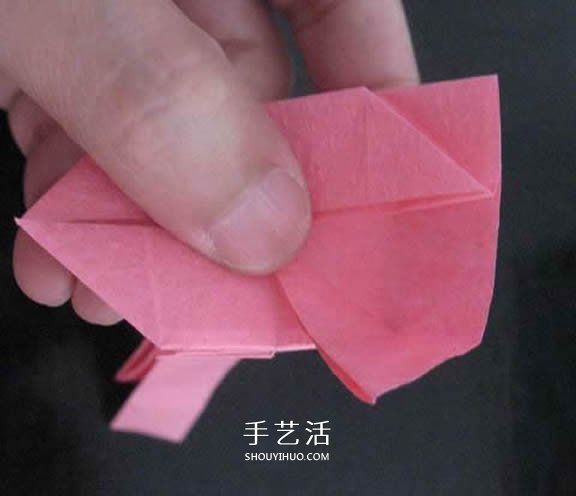 赠送初恋的小礼物！折纸蔷薇戒指的折法图解(图63)