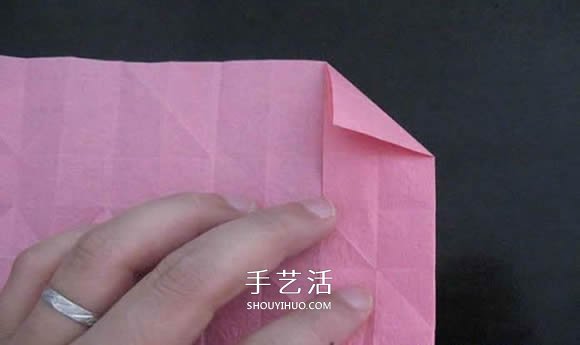 赠送初恋的小礼物！折纸蔷薇戒指的折法图解(图32)