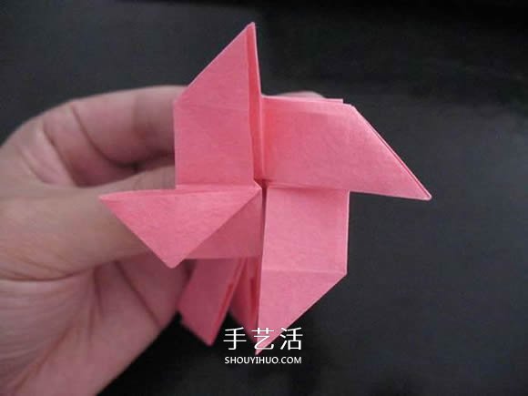 赠送初恋的小礼物！折纸蔷薇戒指的折法图解(图65)