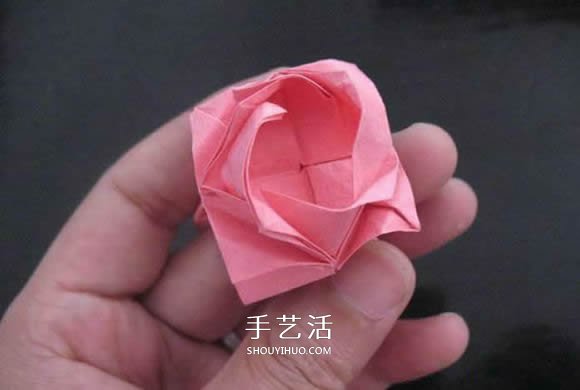 赠送初恋的小礼物！折纸蔷薇戒指的折法图解(图77)