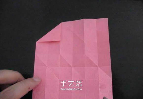 赠送初恋的小礼物！折纸蔷薇戒指的折法图解(图31)