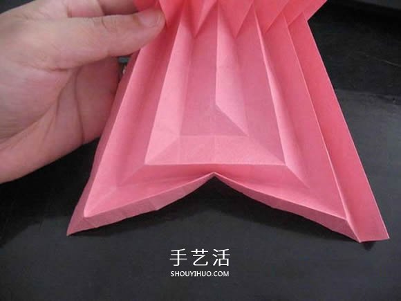 赠送初恋的小礼物！折纸蔷薇戒指的折法图解(图51)