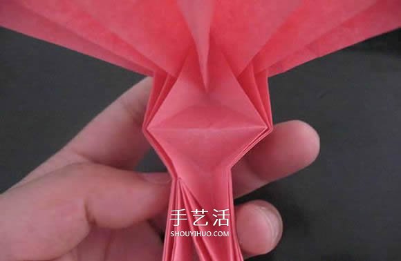 赠送初恋的小礼物！折纸蔷薇戒指的折法图解(图54)