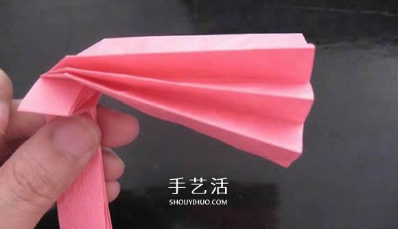 赠送初恋的小礼物！折纸蔷薇戒指的折法图解(图57)