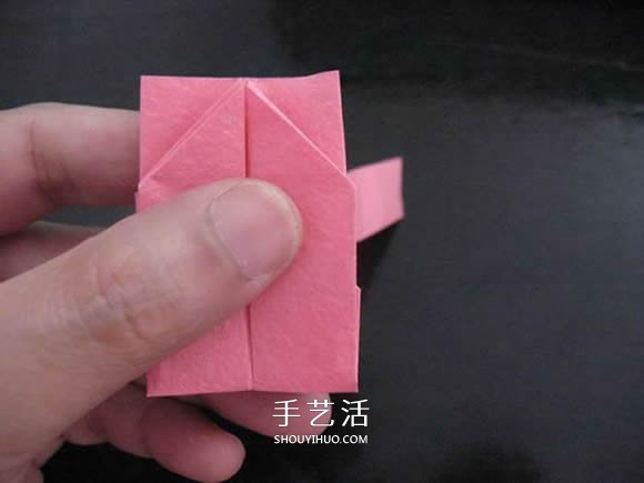 赠送初恋的小礼物！折纸蔷薇戒指的折法图解(图65)