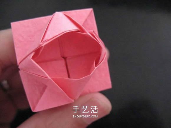 赠送初恋的小礼物！折纸蔷薇戒指的折法图解(图77)
