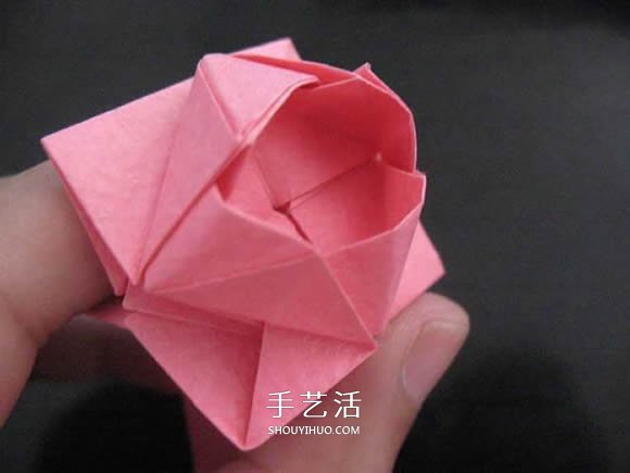 赠送初恋的小礼物！折纸蔷薇戒指的折法图解(图78)