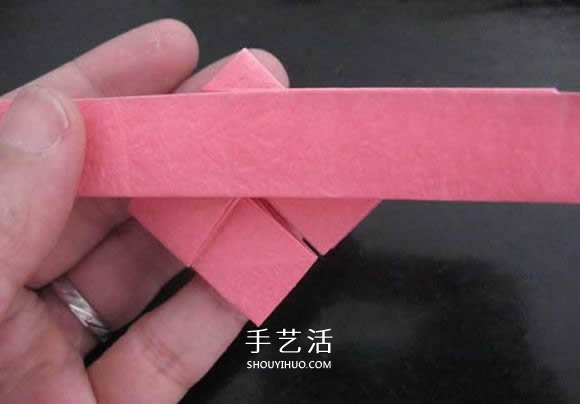 赠送初恋的小礼物！折纸蔷薇戒指的折法图解(图81)