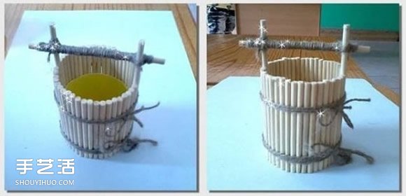 口香糖瓶子废物利用DIY手工制作水桶模型(图4)