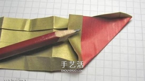 冬天的美丽折纸手工 立体雪花花球的折法图解(图8)