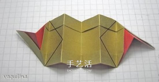 冬天的美丽折纸手工 立体雪花花球的折法图解(图11)