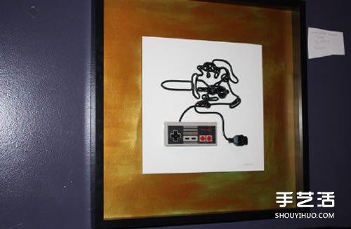 任天堂游戏手柄线DIY制作怀旧风创意装饰画 - 诺云双维造物网