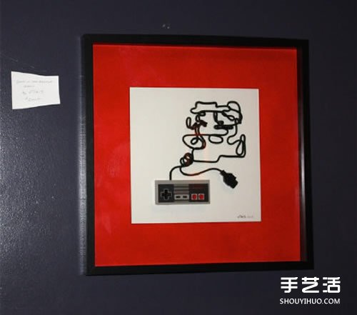 任天堂游戏手柄线DIY制作怀旧风创意装饰画(图2)