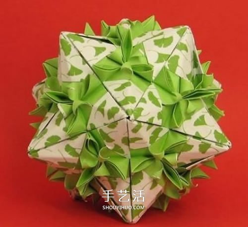 春意盎然的花球！手工折纸立体纸花球的教程(图2)