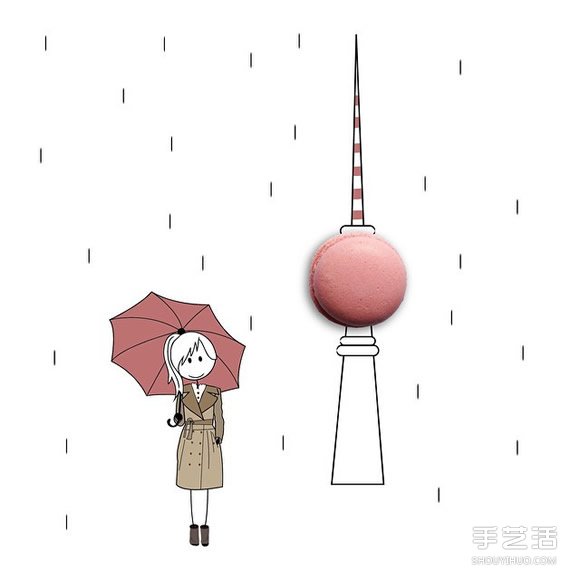 创意画作品欣赏：讲述可爱女生的日常生活(图2)