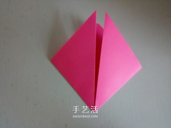 简单又漂亮五瓣纸花的折法步骤图解(图3)
