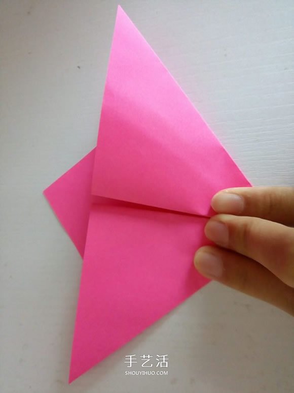 简单又漂亮五瓣纸花的折法步骤图解(图5)