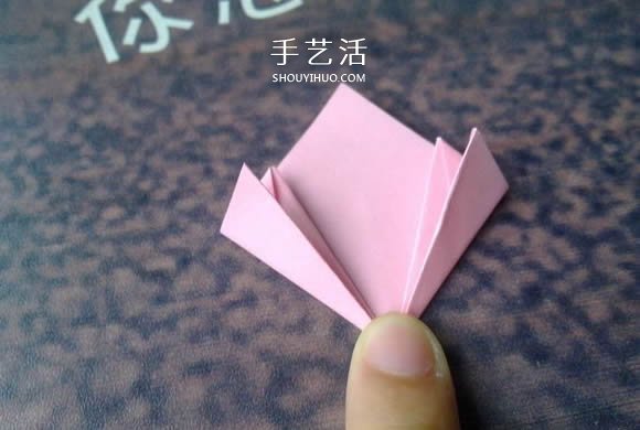 肯定学得会！超简单五瓣樱花的折纸方法步骤(图9)