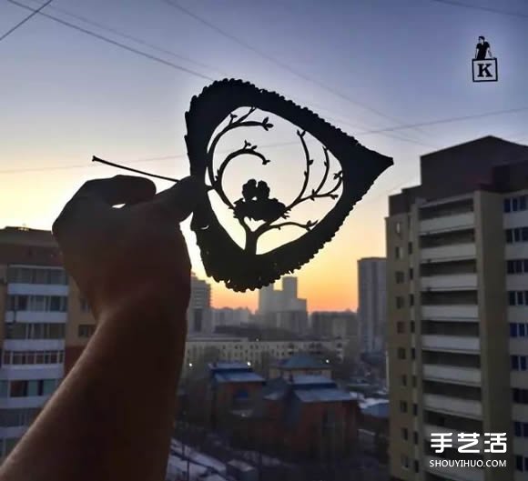 叶子切割画作品图片 精美手工叶切画图片欣赏(图3)