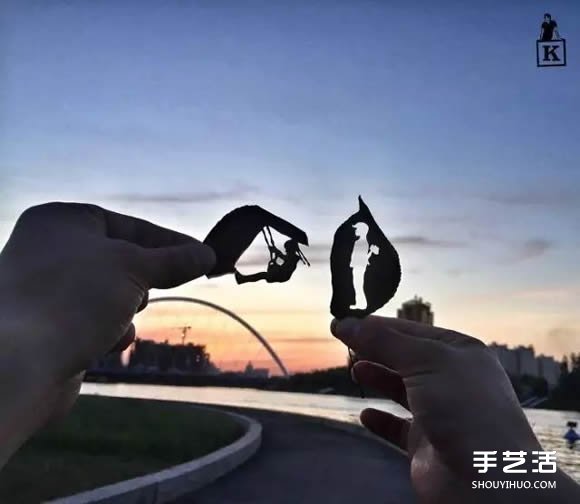 叶子切割画作品图片 精美手工叶切画图片欣赏(图7)